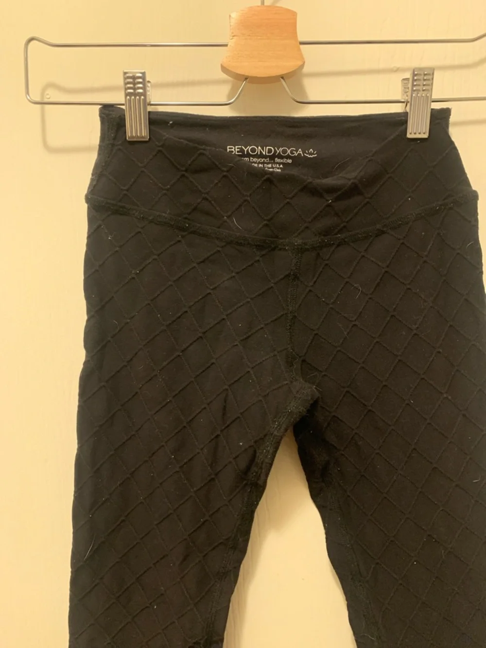 Beyond Yoga Kids Black Quilted Capri Leggings - Cozy Stretch